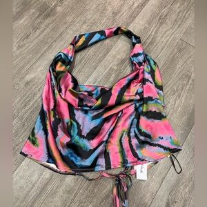 Nasty Gal Multicolor Tie-Dye Halter Top